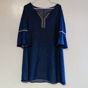 🧲Embroidered Chambray Dress